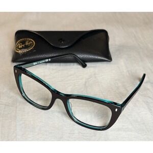 Ray-Ban rb 5433 8366 brown Teal Rectangular Eyeglasses Frames with Case cat eye